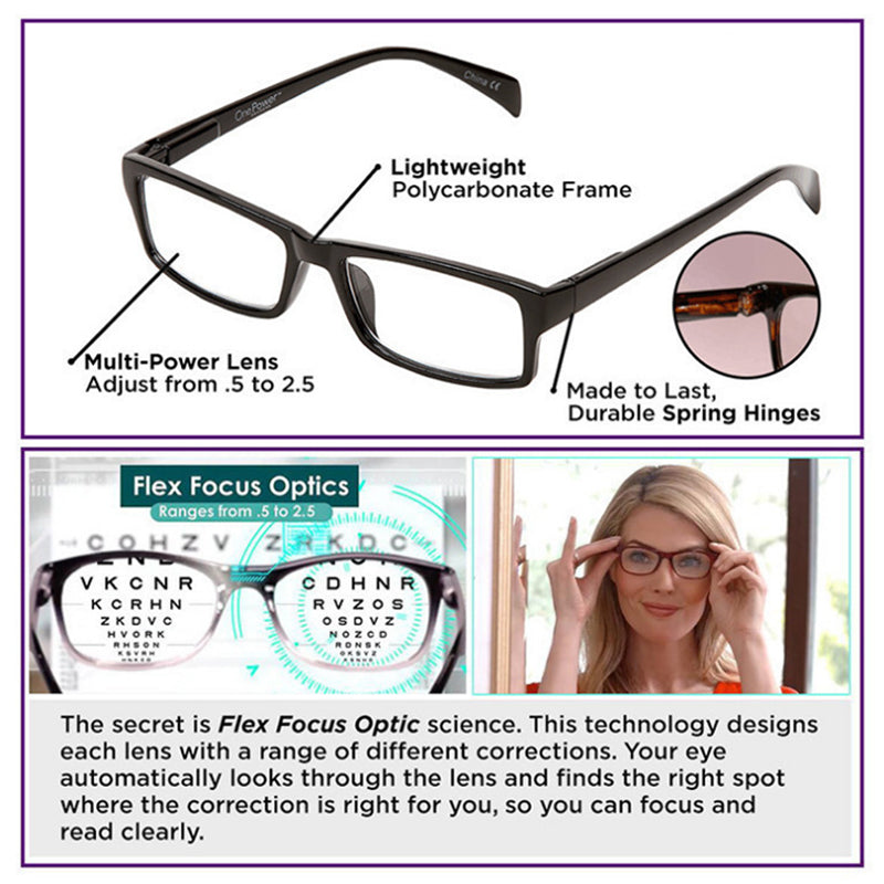 Auto Focus Reading Glasses High Quality Auto-Adjusting Dual-focus Reading Glasses