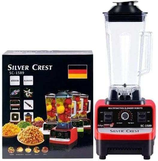 SILVERCREST MULTI BLENDER: 4500W, 2.5L JAR, 15-SPEED TIMER FOR SMOOTHIES, ICE CRUSHING, AND FOOD PROCESSING.