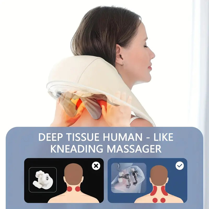 3D Neck Massager with heat, Electric Massage Pillow For Neck, Back, Shoulder And Leg