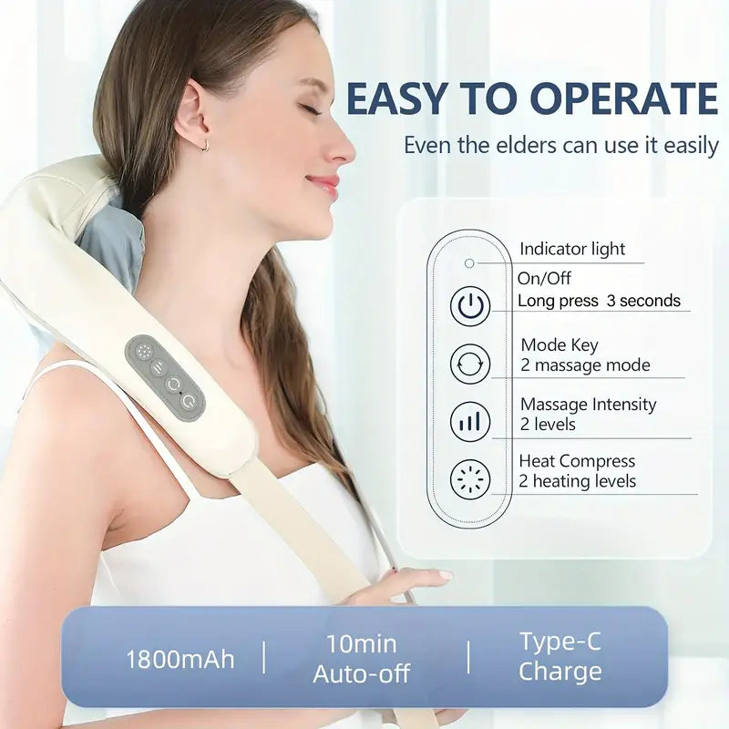 3D Neck Massager with heat, Electric Massage Pillow For Neck, Back, Shoulder And Leg