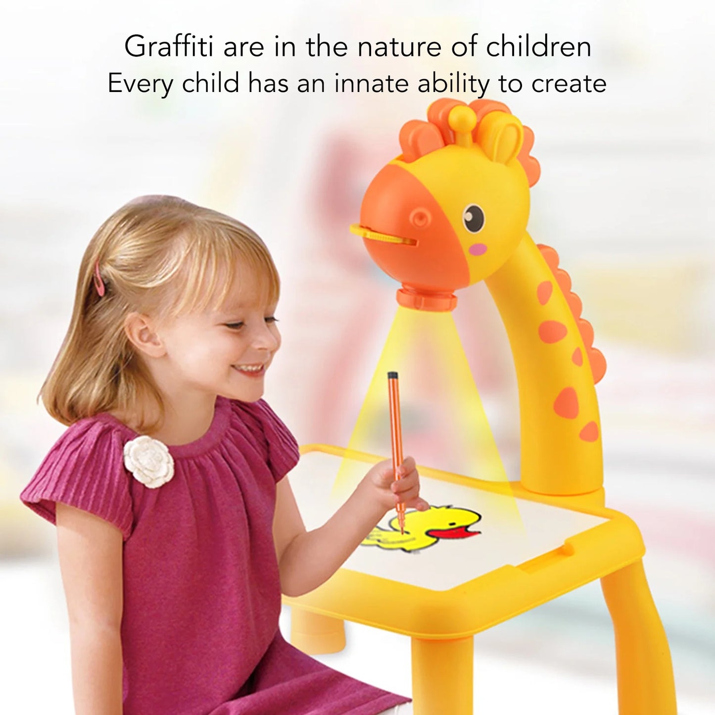 Good Kid's Projector Drawing Board Table with Projection Function