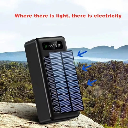 SOLAR POWER BANK 20000 MAH | FAST CHARGING | 4-BUILT IN CABLES