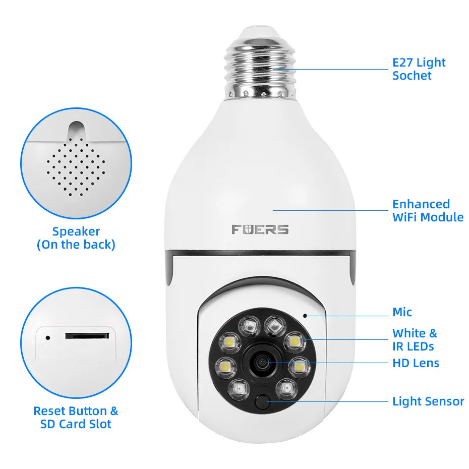 5G Wifi Camera Light Bulb