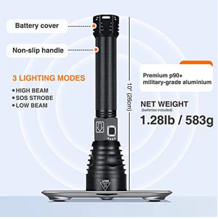 P90 LED Rechargeable Tactical Laser Flashlight